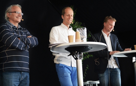 Kjell Havnevik, Joakim Beijmo och Mats Utas under debatten arrangerat av Nordiska Afrikainstitutet. 