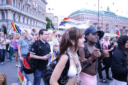 Pride i Stockholm år 2009. Numera arrangeras Pride även i Jönköping