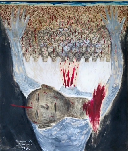 Målning om händelserna 1965 av den kände indonesiske konstnären Dadang Christanto. 