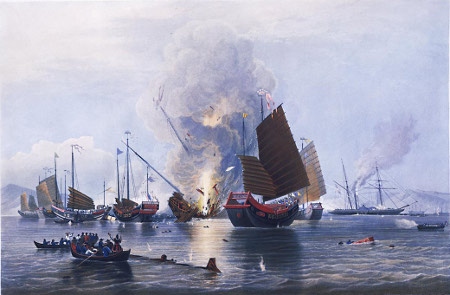 Ett sjöslag vid Ansonbukten 7 januari 1841.