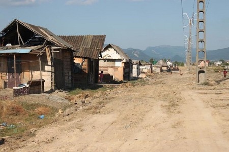 Tvångsvräkning i augusti 2013 av en bosättning med romer i Craica i Rumänien.