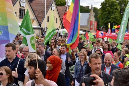Trots att många redan lämnat Visby på torsdagen var uppslutningen stor i paraden.