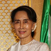  Aung San Suu Kyi vid ett besök i London år 2016.