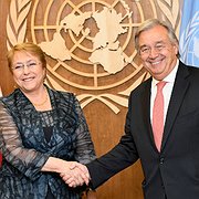  Michelle Bachelet och FN:s generalsekreterare António Guterres vid ett möte 2017.