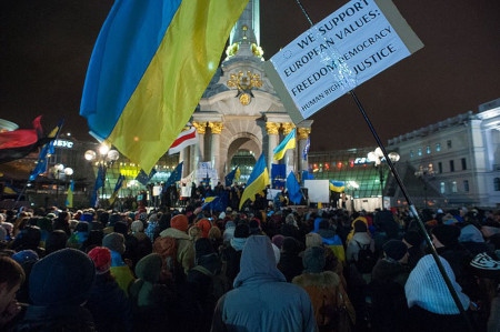 Euromajdan-demonstration i Kiev den 27 november 2013.