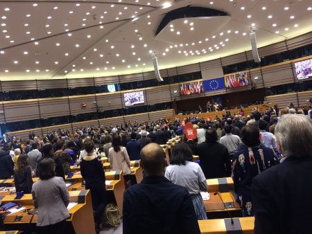 Invigningsceremonin i Europaparlamentet.