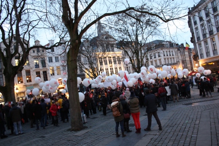 En manifestation i Bryssel avslutade världskongressen.