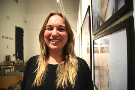Camilla Gisslow vid filmvisningen i Fittja den 29 mars.
