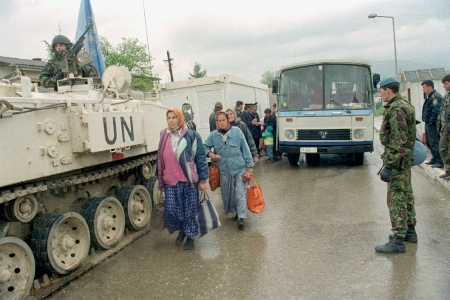 Brittiska FN-soldater i Stari Vitez i centrala Bosnien  den 1 maj 1994.