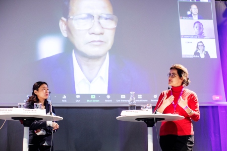 Yuko Sato och Helena Bjuremalm med Sao Vansey med digitalt.