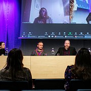 Panelen vid seminariet där Jenny Wik-Karlsson från Svenska samernas riksförbund var med på länk. Panelen vid seminariet där Jenny Wik-Karlsson från Svenska samernas riksförbund var med på länk.