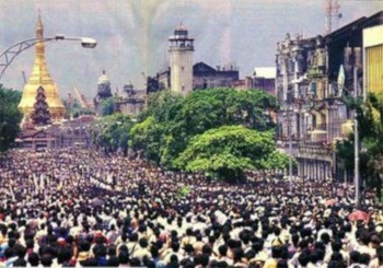 Protest i Rangoon 1988. 