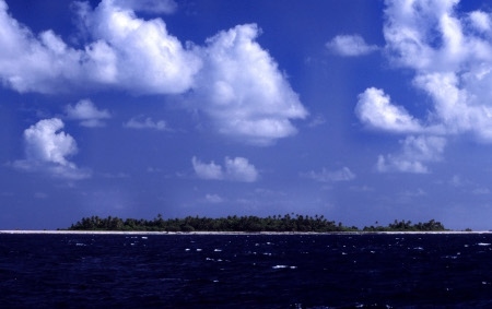 Länder som Tuvalu hotas av höjda havsnivåer. Här atollen Funafuti som är huvudstad i Tuvalu.