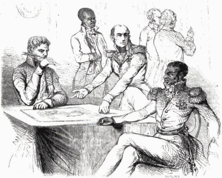 Baron de Mackau tvingar Haitis president Jean-Pierre Boyer att 1825 gå med på att betala för att Frankrike förlorat plantager och slavar. Först 1947 var Haiti skuldfritt.