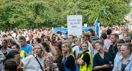 En stor demonstration hölls den 10 september i Stockholm.