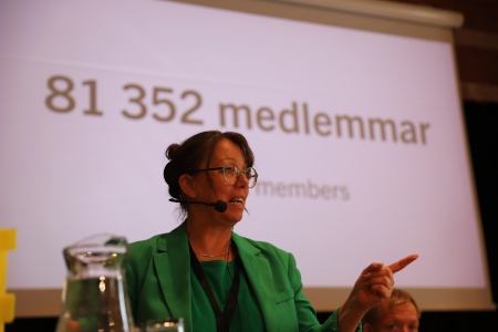 Ylva Löwenborg, ordförande i svenska Amnesty, var glad över att antalet medlemmar ökar.